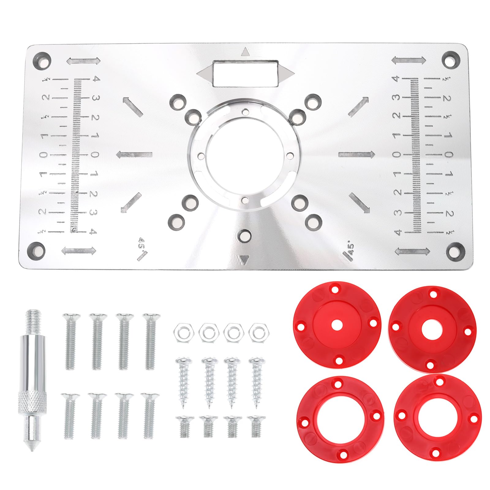 Create idea Router Table Insert Plate Compatible with Makita Routers Aluminum Alloy Trimming Machine with 4X Router Insert Rings 1x Fixing Screws
