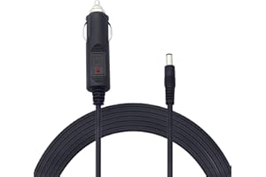 GINTOOYUN 12V 24 V DC 5.5mm x 2.1mm Car Cigarette Lighter Extension Power Supply Adapter Cable with LED for Car Truck Bus Van(10FT)