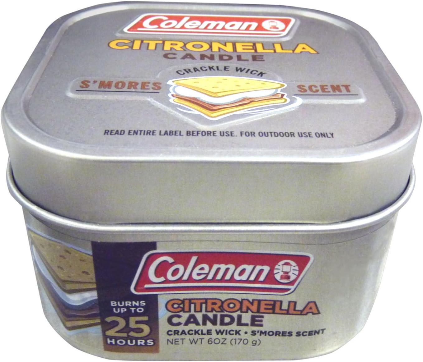 Coleman Scented Citronella Candle with Wooden Crackle Wick 6 oz Tin