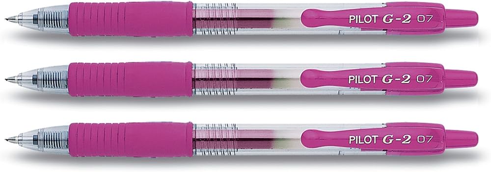 Pilot G2 Retractable Gel Pens Pink 3 Stifte Brand PILOT