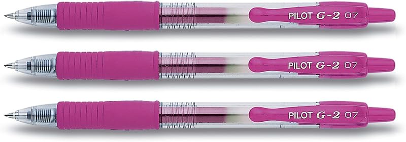 Pilot G2 Retractable Gel Pens Pink 3 Stifte Brand PILOT