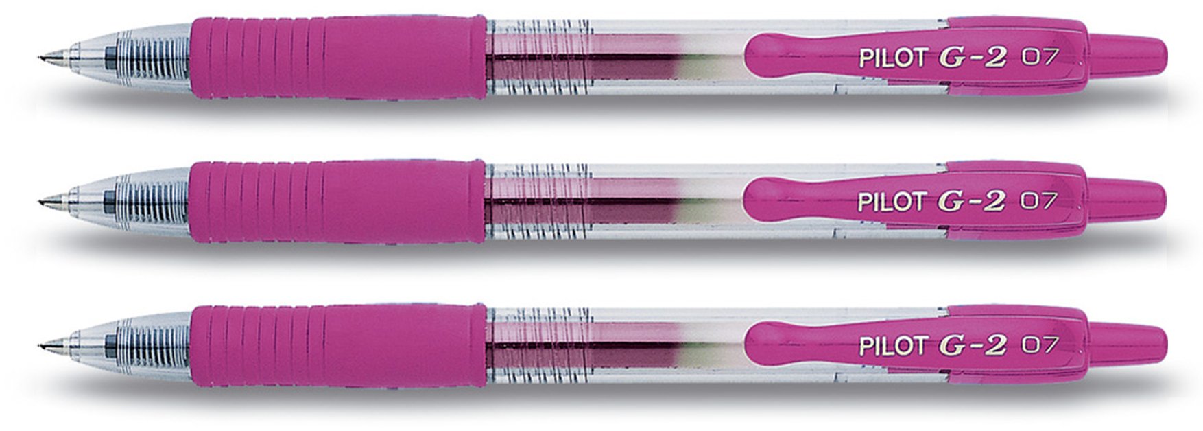 Pilot G2 Retractable Gel Pens, Pink, 3 Stifte