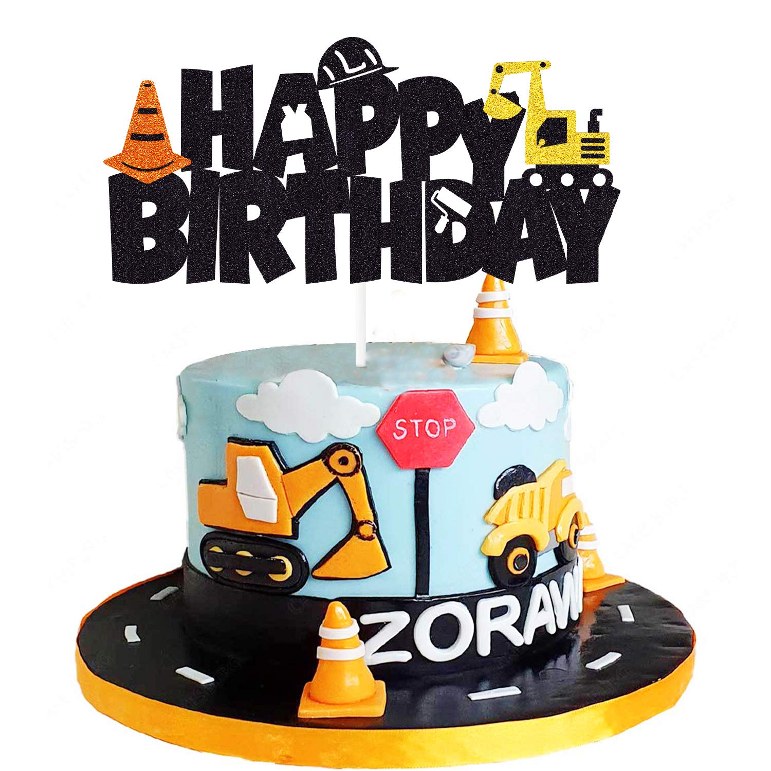 Buy Construction Truck Birthday Cake Topper Dump Truck Excavator