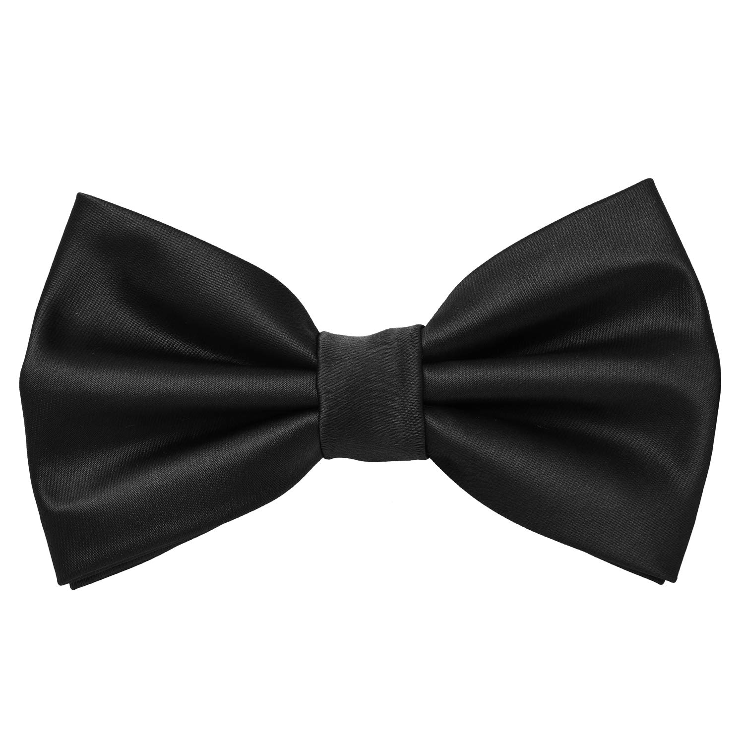MASADA bow tie black - men's accessory in silk-look, continuously adjustable, handmade with hook closure - 12 x 6 cm