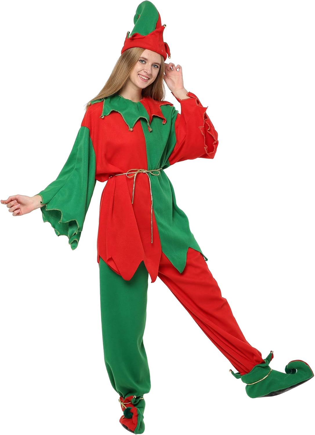 Amazon.com: Women Christmas Elf Costumes Adult Family Fancy Dress Carnival Party New Year