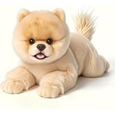 HOKESS 16 Inch Pomeranian Stuffed Animals- Lifelike Plush Pomeranian Dog-Handmade Soft Simulation Pet Dog-Toy Gifts for Kids Girls Boys Baby Birthday