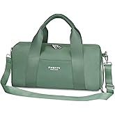 Sports Small Gym Bag for Women, Cute Mini Duffle Bag with Wet Pocket & Shoes Compartment, Personal Item Travel Workout Bag, 16"-Small, Green