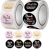 Thank You Stickers,Thank You Stickers Small Business,for Multiple Occasions(1000PCS,Black and Pink)