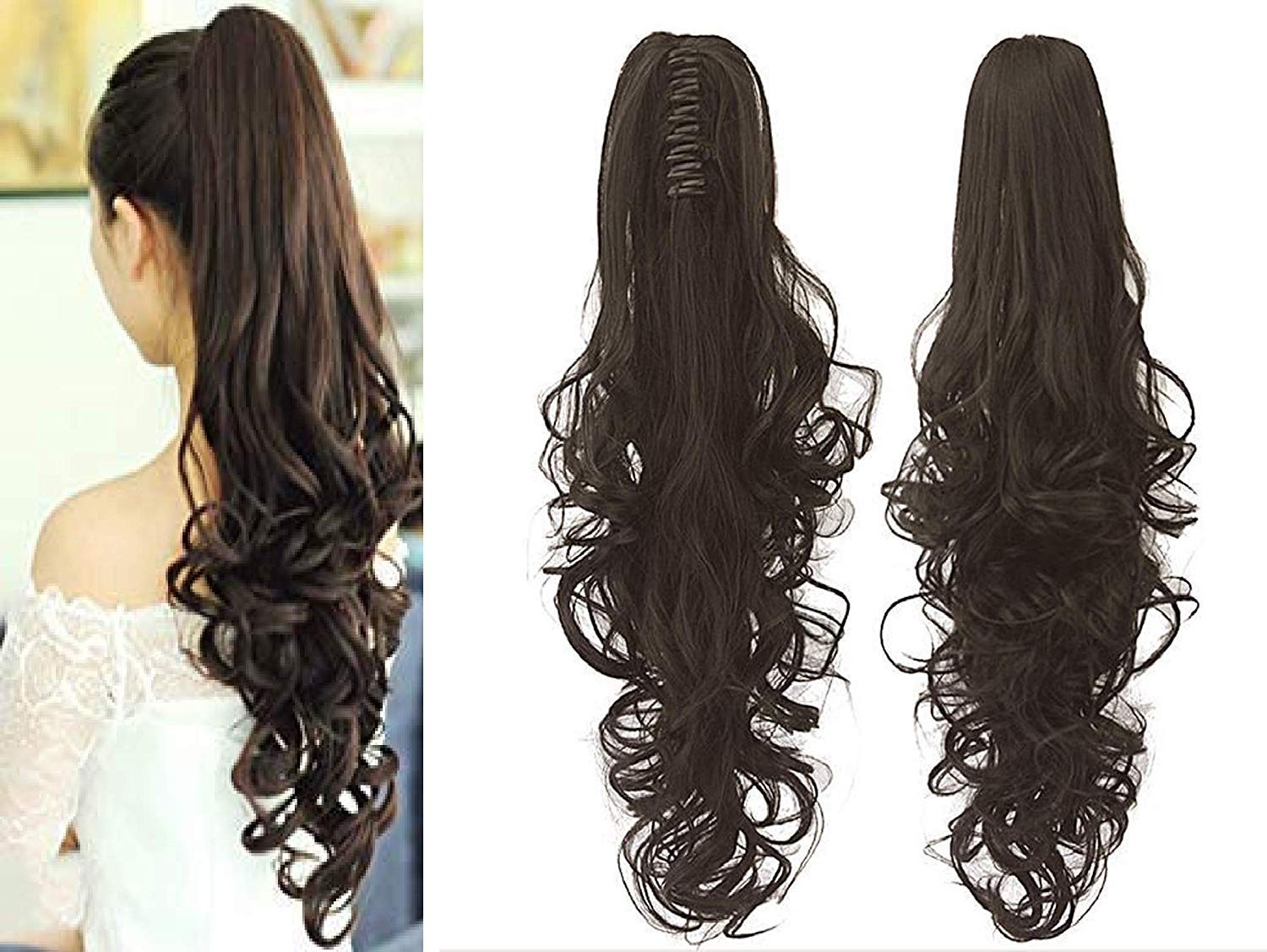 Iyaan Ponytail Extension Wig Synthetic Wavy Curly Clutcher