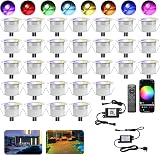 INDARUN RGBW WiFi Led Decking Lights IP67 Ø45MM 12V 30 Pack