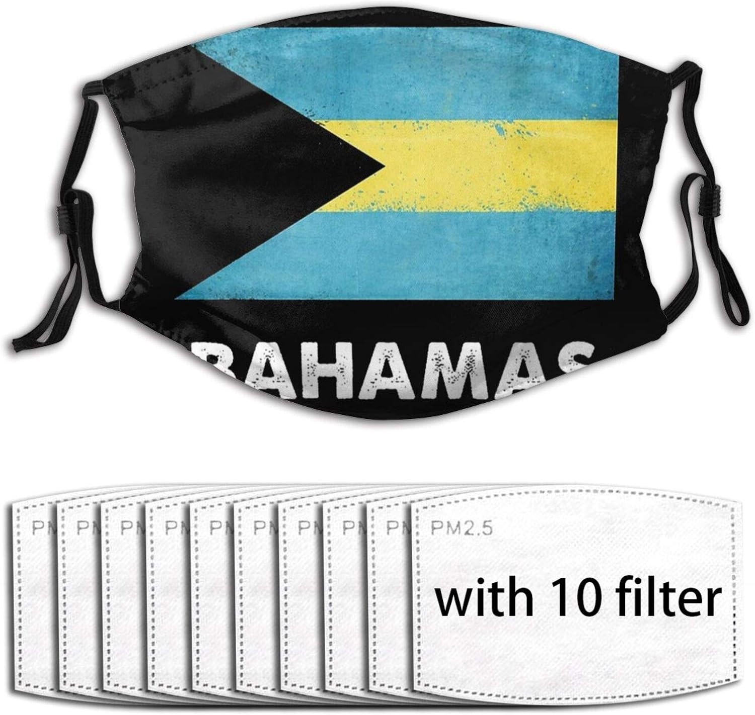 Bahamas Flag Face Mask Unisex Adjustable Sports Mask Reusable Washable