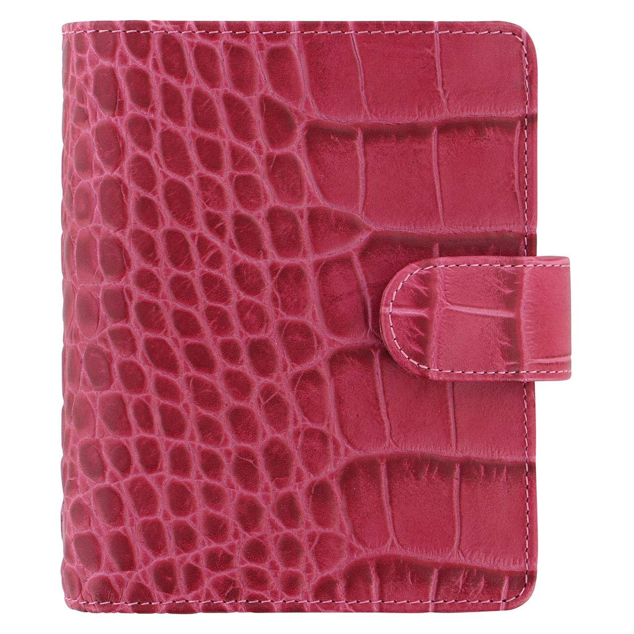 Filofax Pocket Classic Croc Organiser - Fuchsia