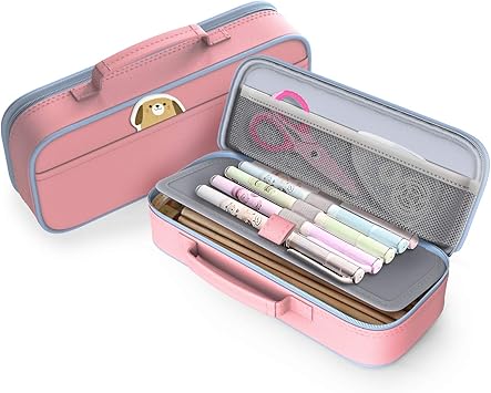 Amazon Topace 筆箱 ストーン ペンケース 大容量 オシャレ 多機能 二層ペンケース 男の子 女の子 子供 小学生 中学生 高校生 大学生 社会人用 ピンク ペンケース 文房具 オフィス用品