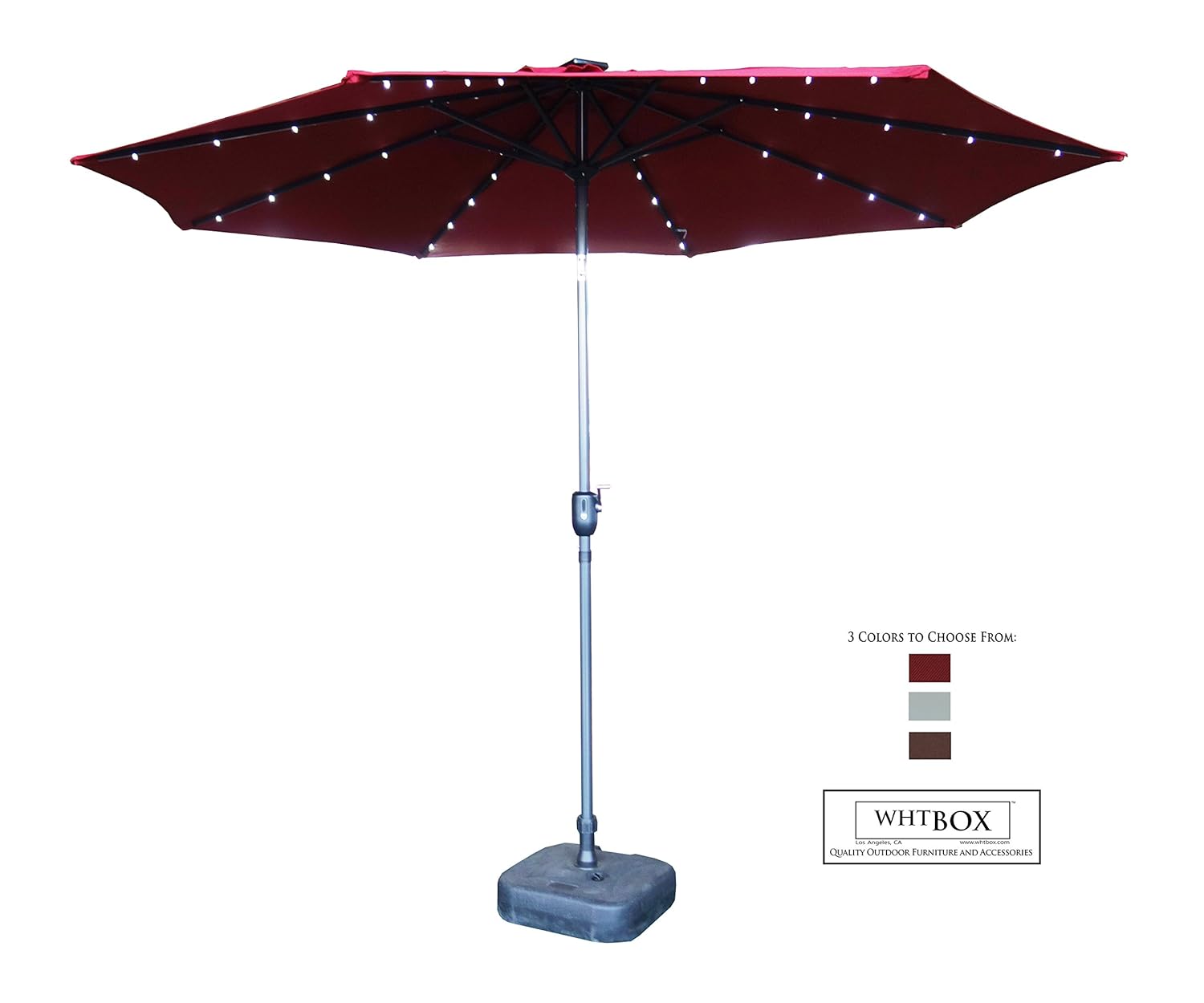 Whtbox Lightmation I 10 Led Market Patio Umbrella With Usb