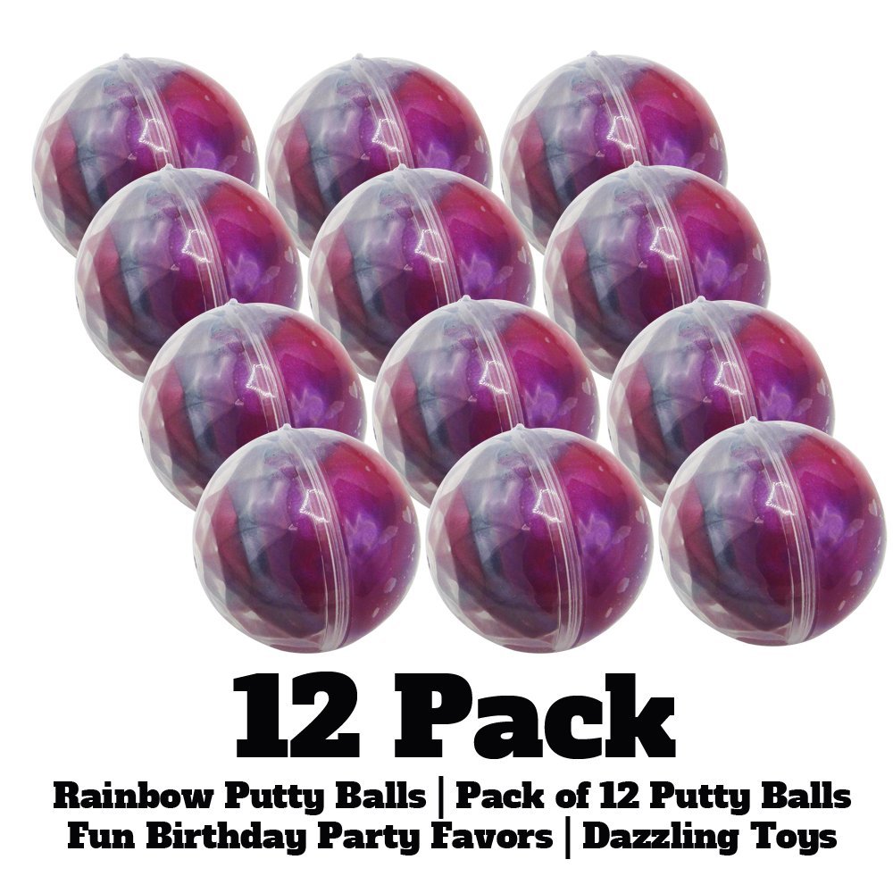 Slime Putty Balls 12 Rainbow Fun Galaxy Therapeutic Putty Balls Sensory