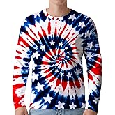 Men's Tie Dye Sun Protection Shirts UPF 50+ UV Long Sleeve Rash Guard Shirt Fishing Running Swimming