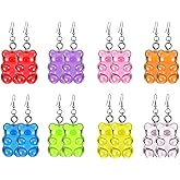 Just Follow 8Pairs Gummy Bear Earrings Set,Colorful Cartoon Resin Candy Dangle Earrings for Women
