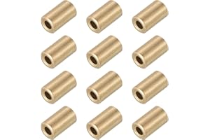 MECCANIXITY Sleeve Bearings,3mm Bore x 6mm OD x 10mm Length Self-Lubricating Cast Brass Bushing Plain Shaft Bearings for Slid