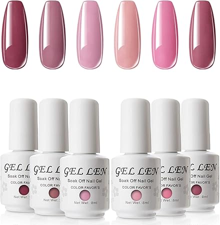 Amazon 春シリーズ Gellen ジェルネイル カラージェル 6色セット ポリッシュタイプ 8ml Uv Led対応 くすみピンク G Ellen ビューティー 通販