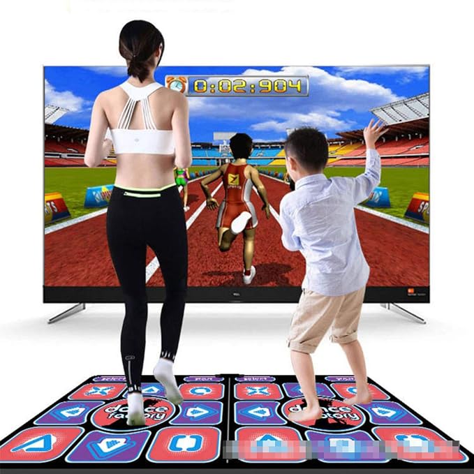 KAXIMON Tapis De Danse Sans Fil - Double Joueur - Compatible TV HD - Kung Fu Chinois - Pour Enfants Et Adultes - Flanelle Antidérapante