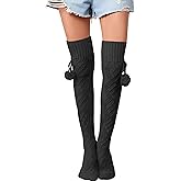 SherryDC Women’s Warm Leg Warmers Thick Cable Knit Thigh High Socks Over Knee Long Winter Boot Stocking
