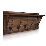 HBCY Creations Rustic Brown Solid Wood Wall Mounted