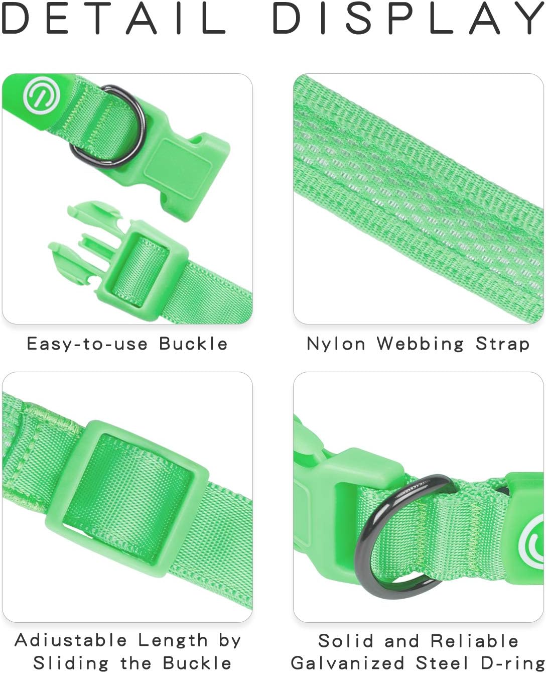MATCHY2U Rechargeable Led Dog Collar - Soft and Adjustable Waterproof Light up Safety, Makes Your Dog Visible and Safe : Kitchen & Dining