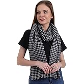 EH 100% Pure Cashmere scarf, stole Houndstooth, warm large buttery soft Pashmina