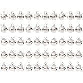 Shapenty Family Charms Inspiration Message Charms for DIY Necklace Earring Bracelet Pendant Keychain Bookmark Jewelry Making Beading Ornaments Gift Inspiration Words Craft Projects, 50PCS