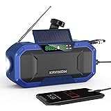 Emergency Radio Bluetoooth Speaker,Hand Crank AM FM Radio w/ 5000mAh Power Bank,IPX5 Waterproof Solar Radio w/LED Flashlight,