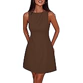 PRETTYGARDEN Womens Formal Short Dresses 2026 Summer Sleeveless Boat Neck A Line Elegant Mini Cocktail Party Dress