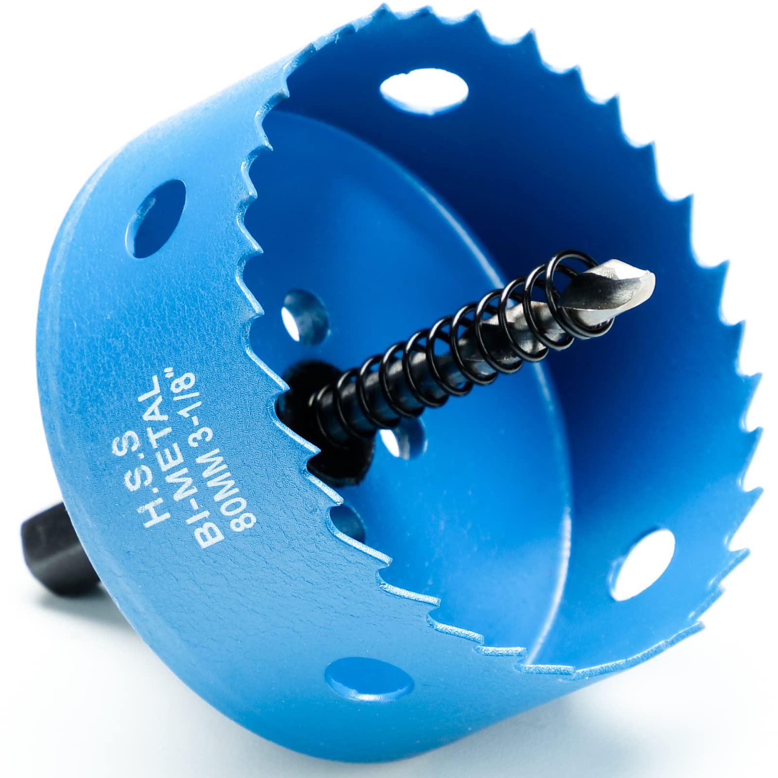 80mm HSS Bi-Metal Hole Saw, Table Vent Hole Cutter in 30mm Cutting Depth for Wood Boards, Thin Metal Sheet, Drywall and Plastic