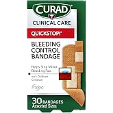 Curad Qck Stop BLD Band A Size 30ct Curad Quick Stop Blood Controlling Bandages Assorted 30ct