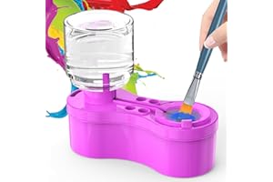 ACGASK Paint Brush Cleaner, Painting Station for Kids Adult Artist, Paint brushes Cleaner Tool with Drain and Brush Holder-Paint Brush Rinser for Arylic,WaterColor-Water Based Paints,Drawing and Art Supplies