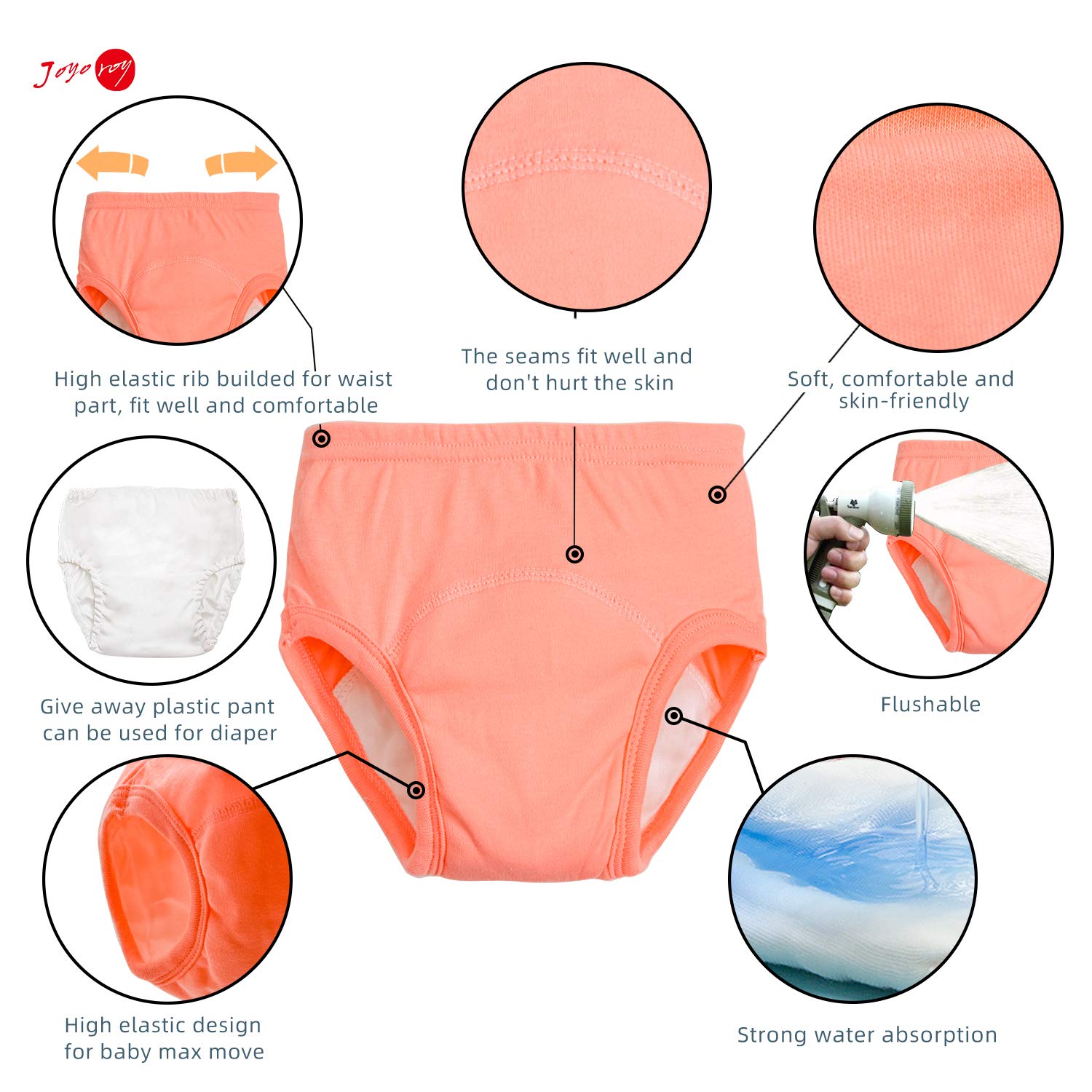 Joyo roy Joyo roy 1T6Pcs Training Diapers Toddler Underwear Girls Potty Training Pants Underwear For Toddler Girls Training Pants Toddler Potty Training Underwear Girls
