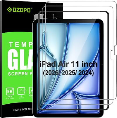 GOZOPO Screen Protector for iPad Air 11 Inch M4 M3 M2 2024 2025 2026 2 Pack