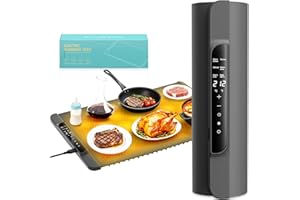 PAILAMEI Warming Mat for Food - Food Warmer with 14 Temperature - Silicone 6 Modes Electric Warming Tray - Home Kitchen Appliances - 26 * 15 inches