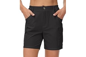 Cakulo Womens 6" Hiking Cargo Bermuda Shorts Quick Dry Golf Walking Work Summer Lightweight Shorts Pockets