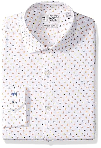 Original Penguin Men's Slim Fit Spread Collar Fashion Dress Shirt