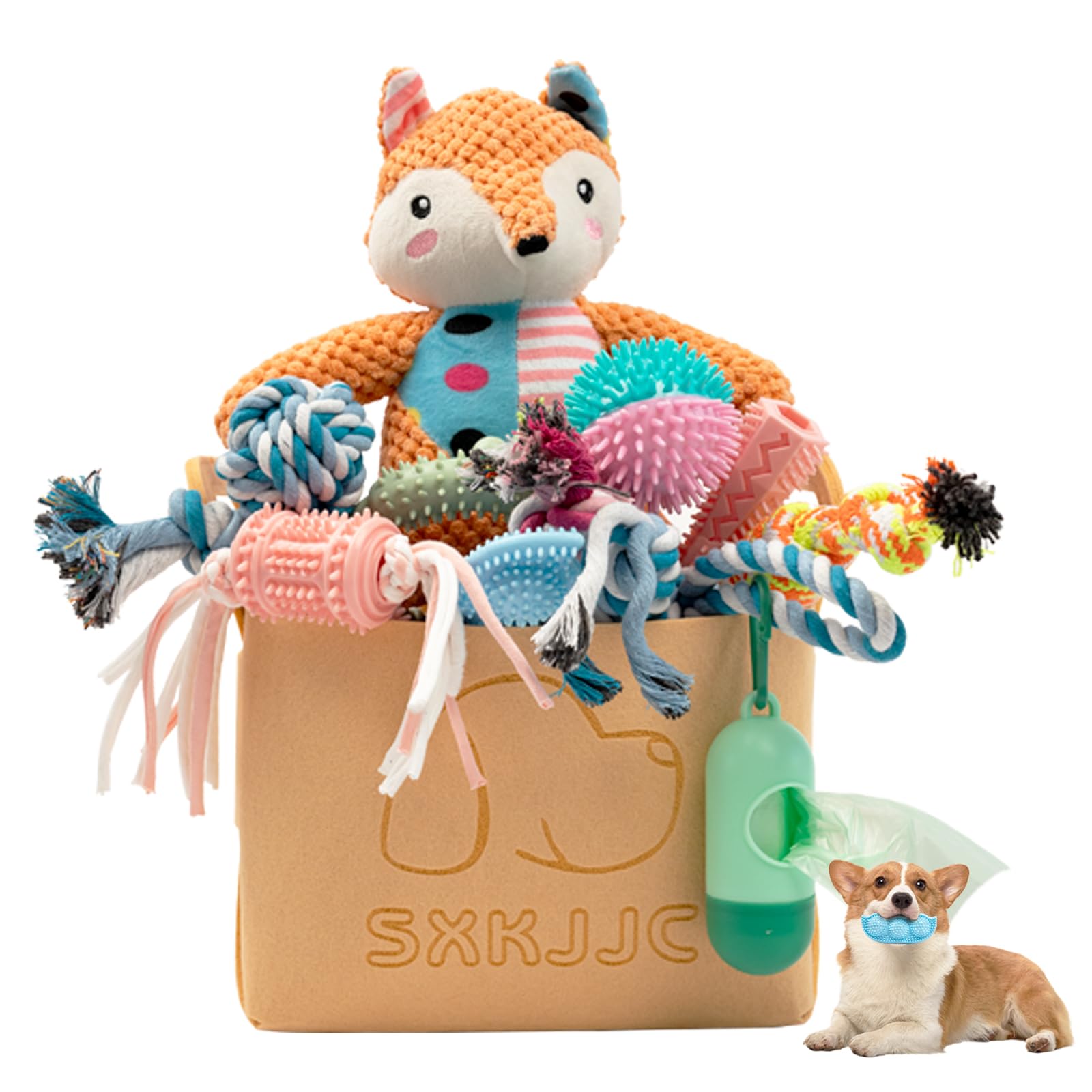 Photo 1 of ***SOME NEW SOME USED**** SXKJJC 18-Pack Puppy Teething Toys - Interactive, Busy & Boredom Relief for Small Dogs