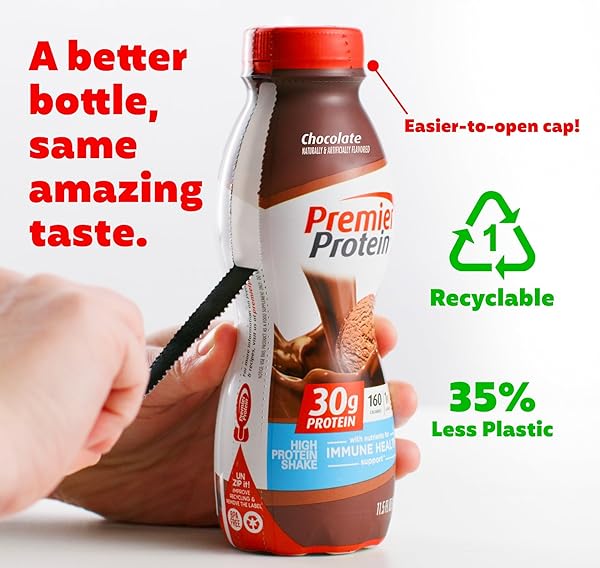 PREMIER PROTEIN SHAKE, CHOCOLATE, 30G PROTEIN, NO ADDED SUGAR, 24 VITAMINS & MINERALS TO SUPPORT IMMUNE HEALTH, 11.5 FL OZ, 12 PACK (PACKAGING MAY VARY)