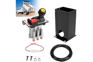 Kozlira PTO Hoist Control Valve Air Kit with Kickout for Dump Truck Tipper Hydraulic System, K90 Dual Valve with PTO Switch, Console Tower, 10m Air Tube - Replace AV-295 329358X 329219X