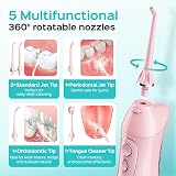 COSLUS C20 Water Flosser 300ml Tank IPX7 Rechargeable Pink view 6