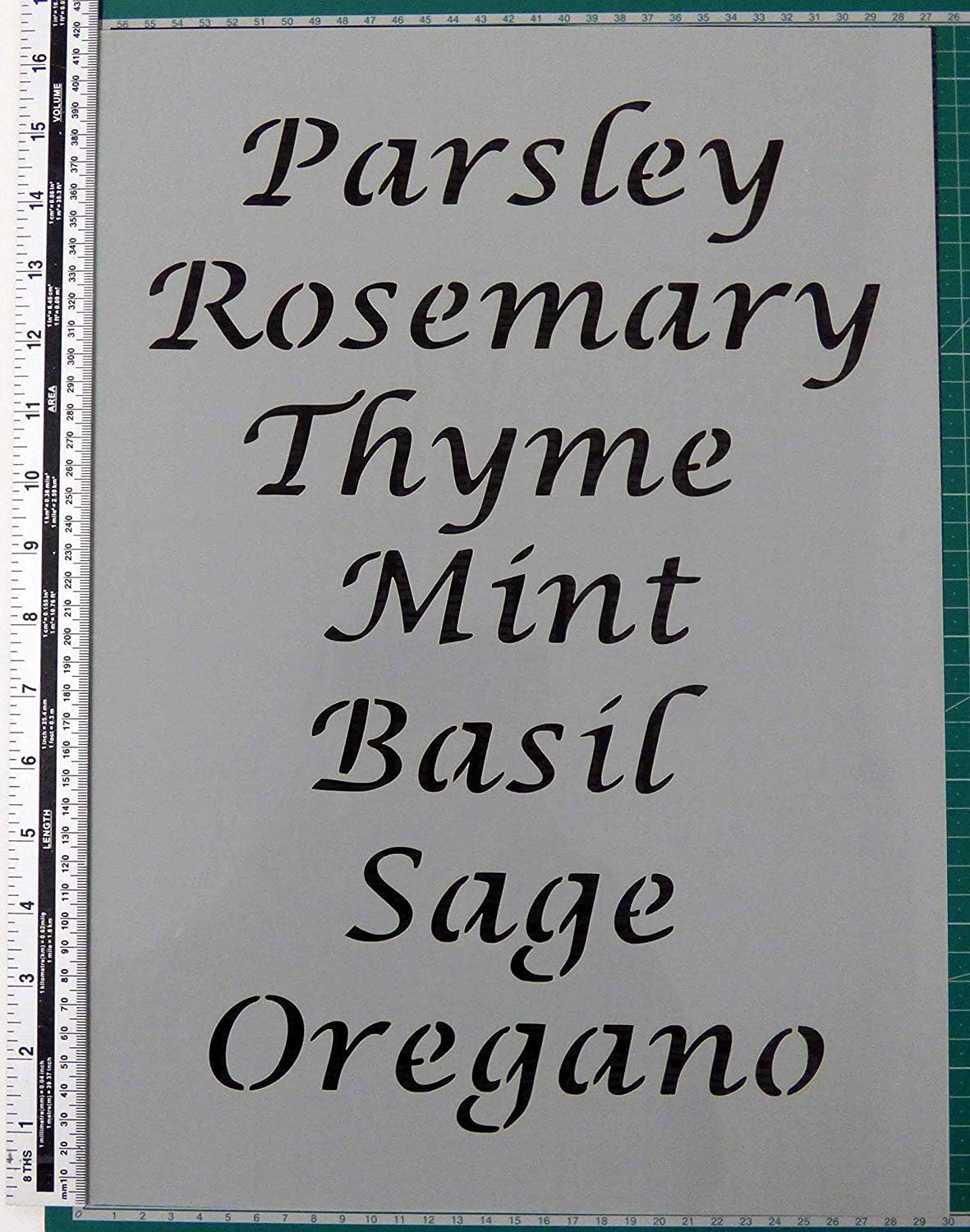 Herb Names Stencil Painting Stencil for Home Decorating and Art Craft