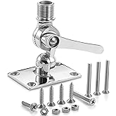 Marine VHF Antenna Mount,316 Stainless Steel Adjustable Base Mount for Boat | Adjustable Boat Antenna Mount,316 Stainless Steel VHF Antenna Marine Mount, Ratchet Mount