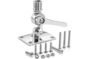 ZOMCHAIN Marine VHF Antenna Mounts, Ratchet Mount, 316 Stainless Steel Adjustable Base Mount for Boat