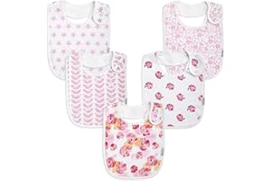 KiddyStar Organic Cotton Baby Bibs for Boys & Girls – Soft, Absorbent Teething & Drool Bibs - Adjustable Snaps for Toddlers