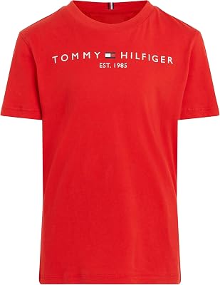 Kinder Unisex T-Shirt Kurzarm Essential Tee Rundhalsausschnitt, Rot (Deep Crimson), 5 Jahre