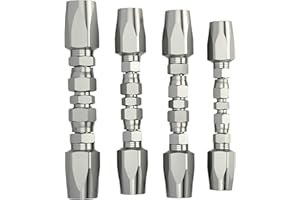 TOPFURN 4pcs Reusable Hydraulic Hose Repair Kit,1/4",3/8",1/2" Inner Diameter Compatible with SAE 100R2 R16 R17 R19 2-wire Hydraulic Hoses,Can Quickly Repair Hydraulic Hose Faults, Reusable Hydraulic Fitting