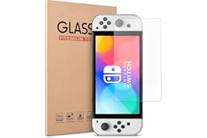 Foweroty 1-Pack HD Screen Protector Tempered Film Designed for Nintendo Switch OLED Model Anti-Scratch Waterproof HD Protective Film for Switch OLED 7''